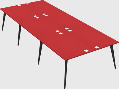 Shared rectangular office desk system