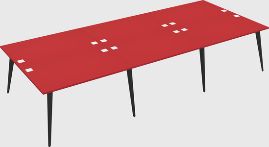 Shared rectangular office desk system