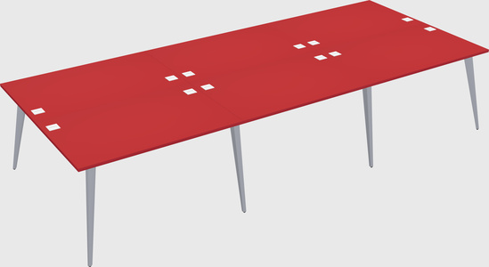 Shared rectangular office desk system