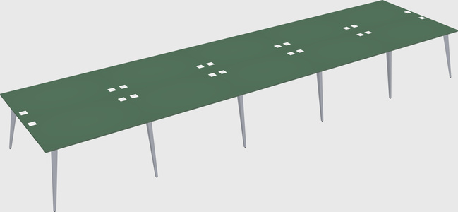Shared rectangular office desk system