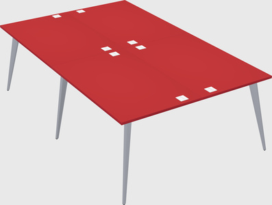 Shared rectangular office desk system
