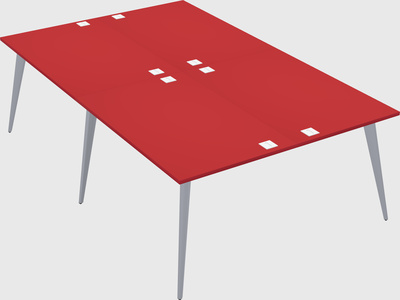 Shared rectangular office desk system