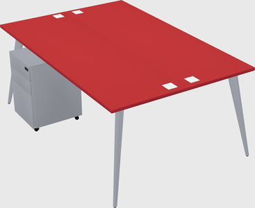 Shared rectangular office desk system