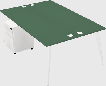 Shared rectangular office desk system