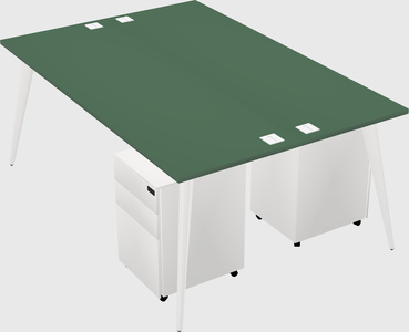 Shared rectangular office desk system