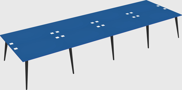 Shared rectangular office desk system