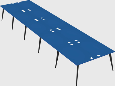Shared rectangular office desk system