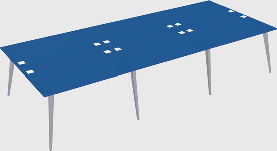 Shared rectangular office desk system