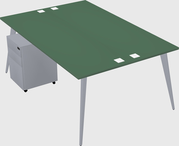 Shared rectangular office desk system