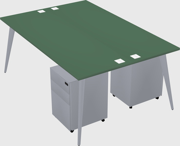 Shared rectangular office desk system