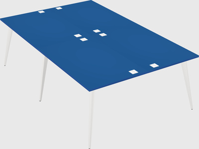 Shared rectangular office desk system