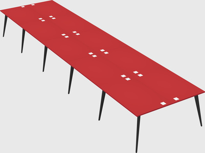 Shared rectangular office desk system