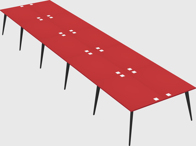 Shared rectangular office desk system