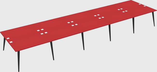 Shared rectangular office desk system
