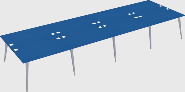 Shared rectangular office desk system