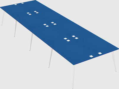 Shared rectangular office desk system