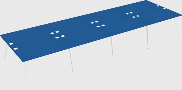 Shared rectangular office desk system
