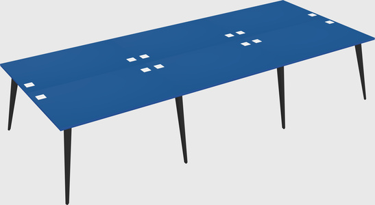 Shared rectangular office desk system