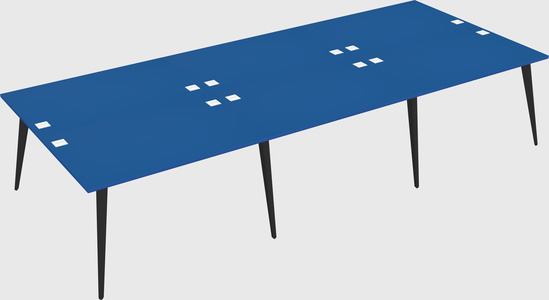 Shared rectangular office desk system