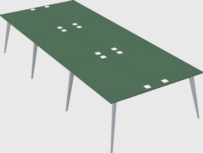 Shared rectangular office desk system
