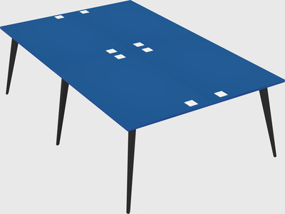 Shared rectangular office desk system