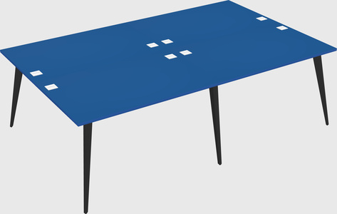 Shared rectangular office desk system