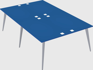 Shared rectangular office desk system