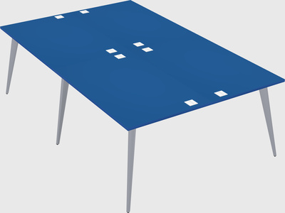 Shared rectangular office desk system