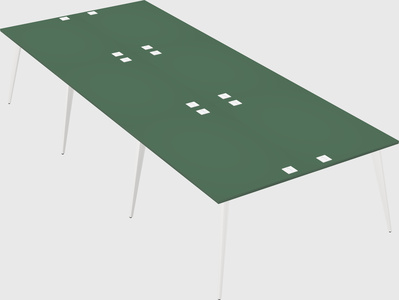 Shared rectangular office desk system