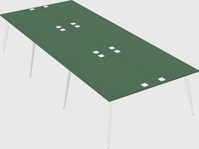 Shared rectangular office desk system