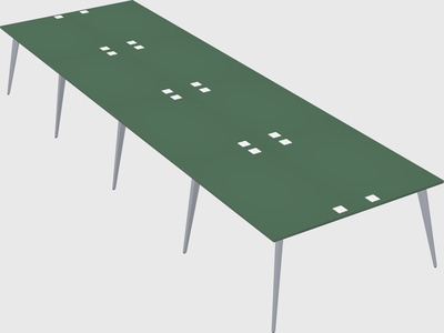 Shared rectangular office desk system