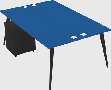 Shared rectangular office desk system