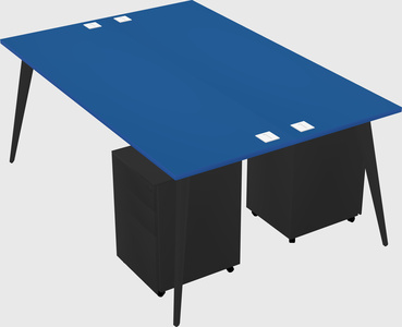 Shared rectangular office desk system
