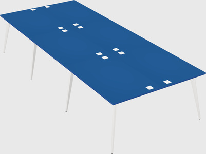 Shared rectangular office desk system