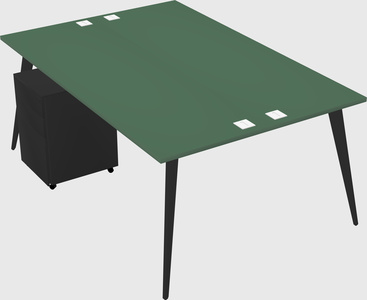 Shared rectangular office desk system