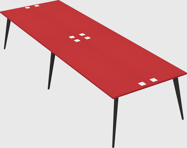 Shared rectangular office desk system