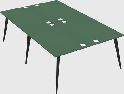 Shared rectangular office desk system