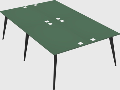 Shared rectangular office desk system