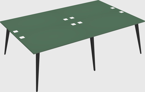 Shared rectangular office desk system