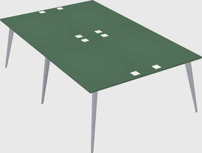 Shared rectangular office desk system