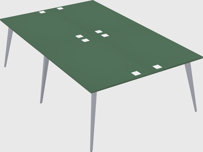 Shared rectangular office desk system
