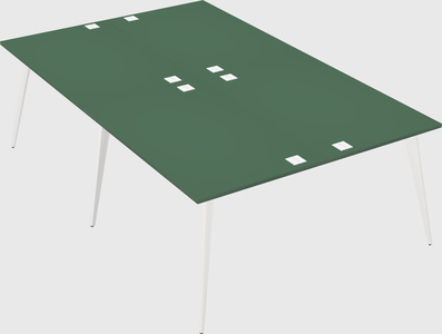 Shared rectangular office desk system