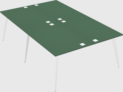 Shared rectangular office desk system