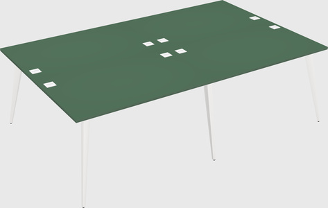 Shared rectangular office desk system