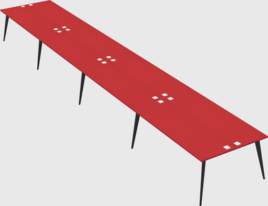 Shared rectangular office desk system