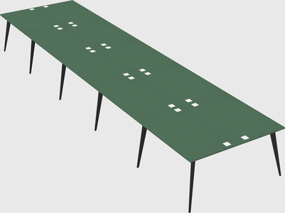 Shared rectangular office desk system