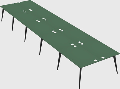 Shared rectangular office desk system