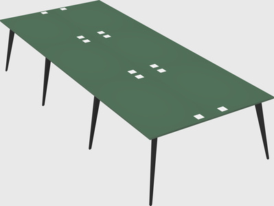 Shared rectangular office desk system