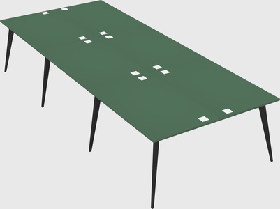 Shared rectangular office desk system