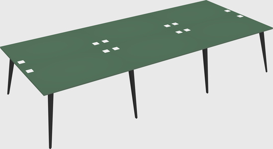 Shared rectangular office desk system